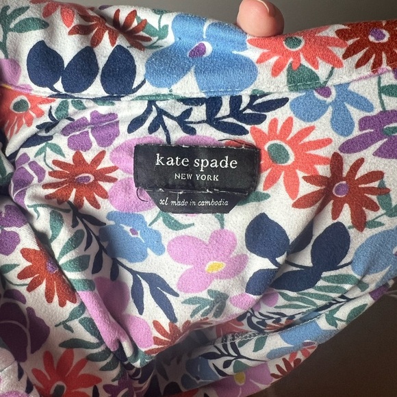 Kate Spade NY Black Label XL Soft Multicolor Floral Button Front Pajama Top - Picture 4 of 4